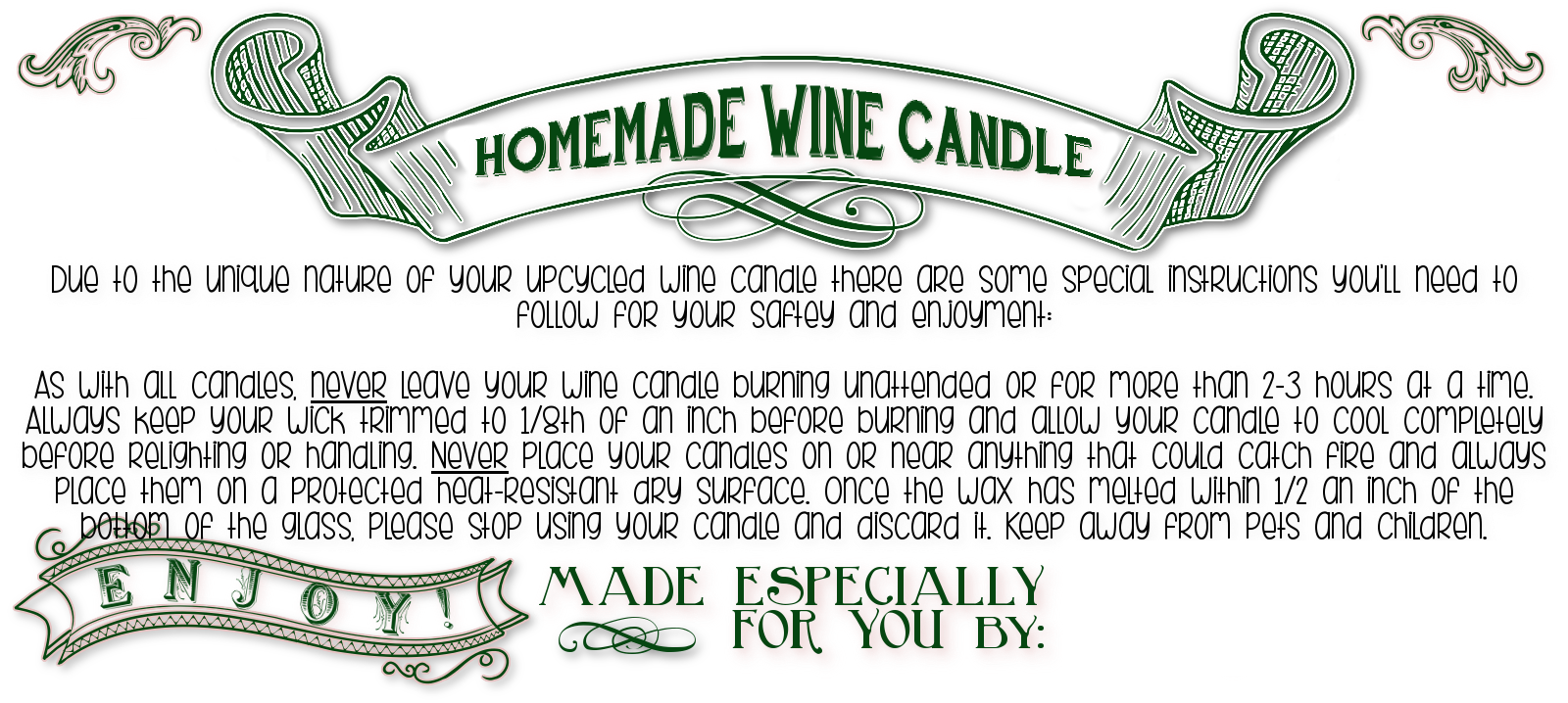 Homemade Wine Candle Label